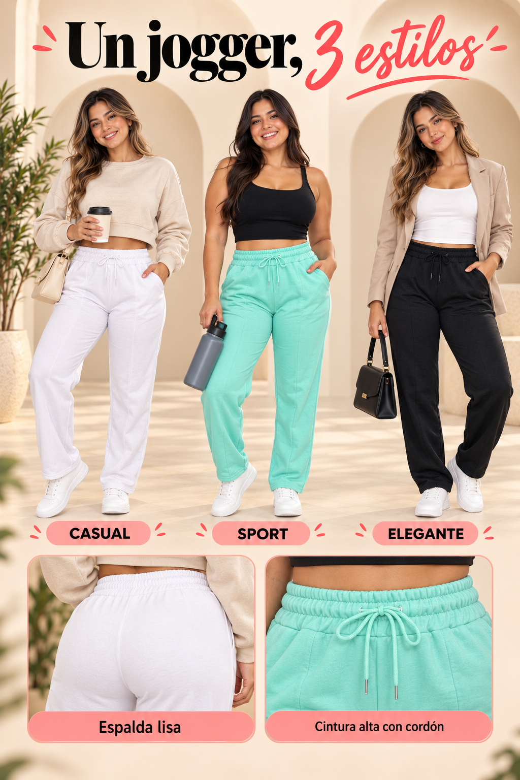 Jogger bota recta Femmeza estilos