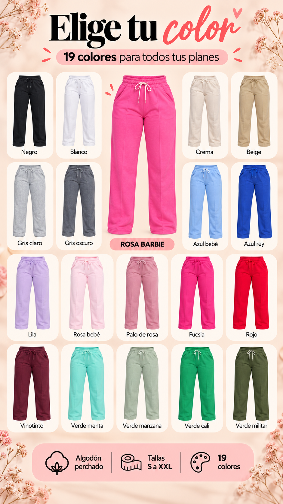 Jogger bota recta Femmeza colores