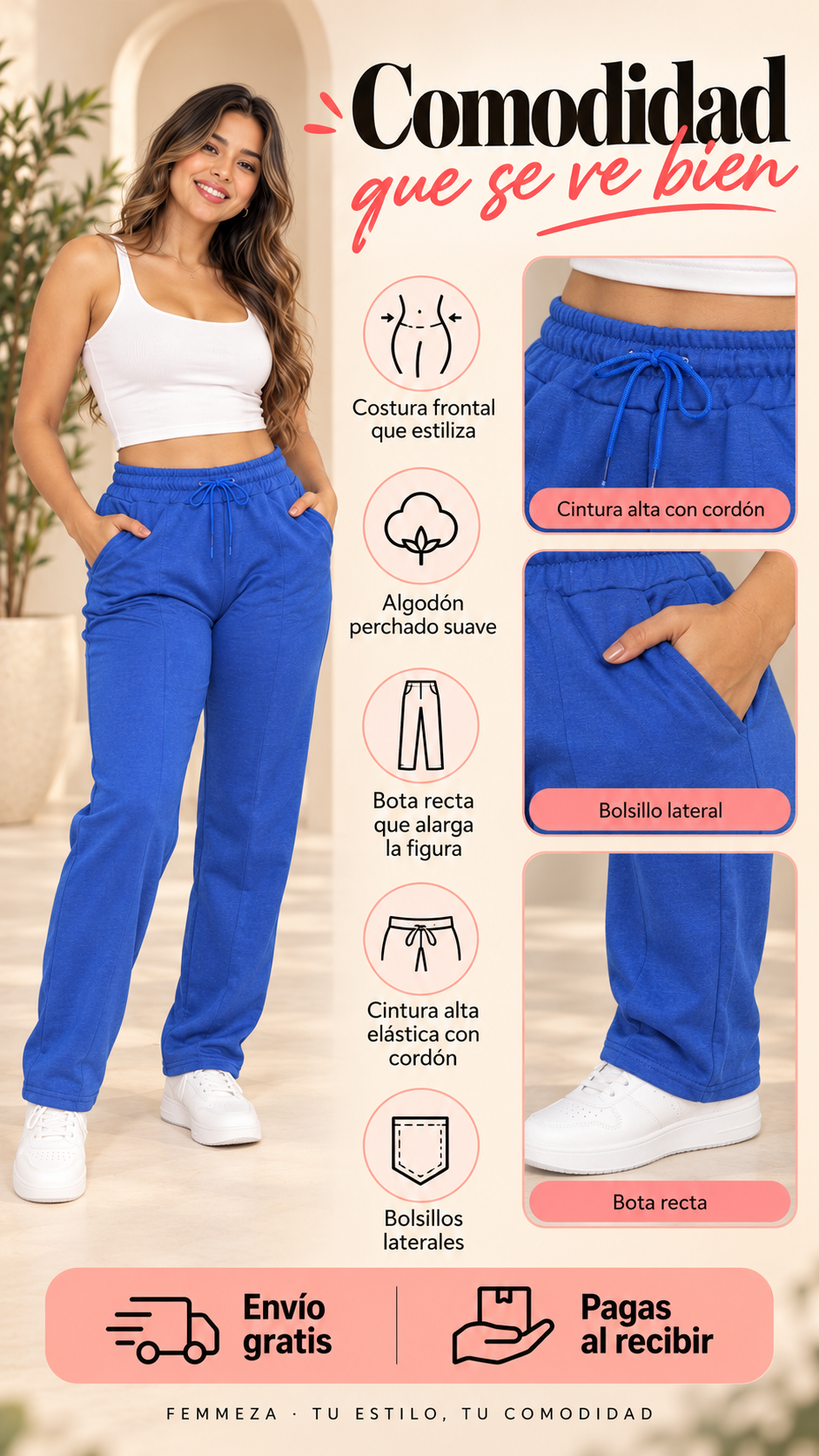 Jogger bota recta Femmeza beneficios
