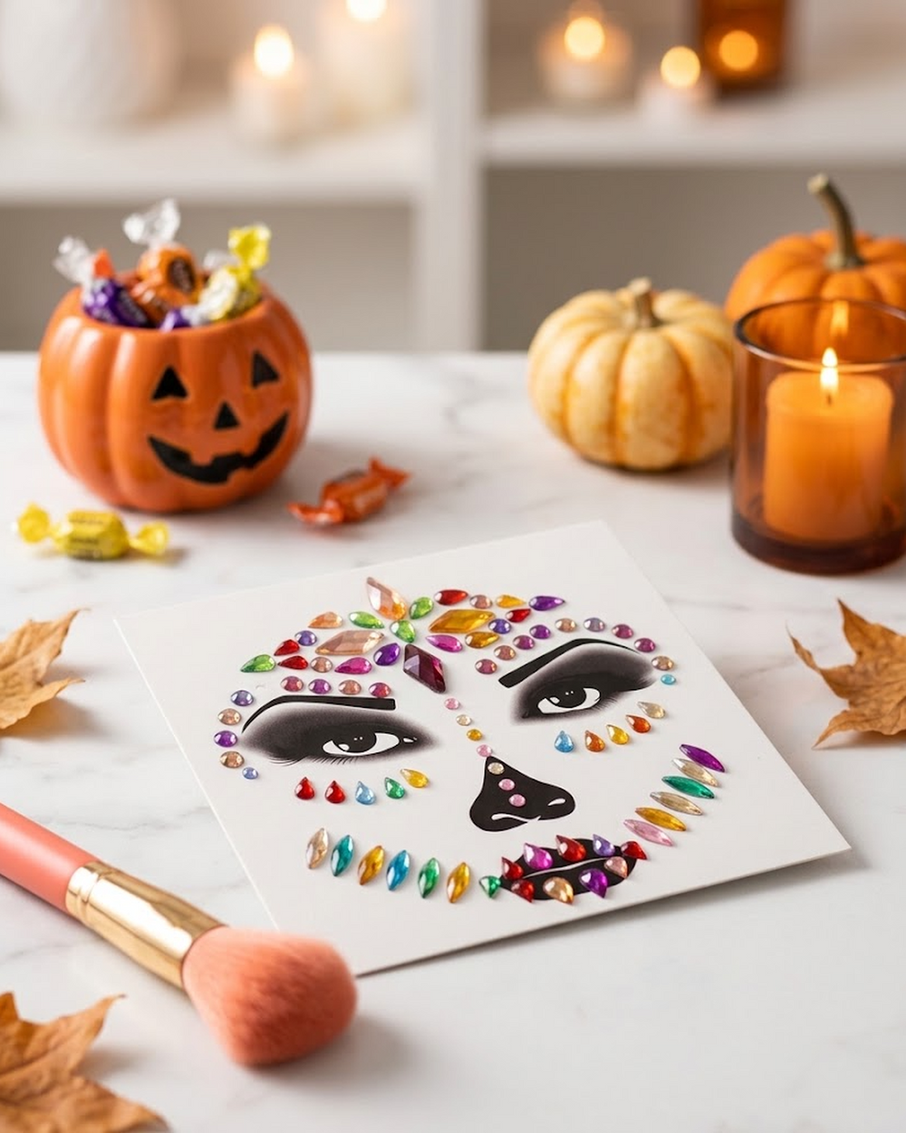 Gemas Adhesivas para Rostro Halloween