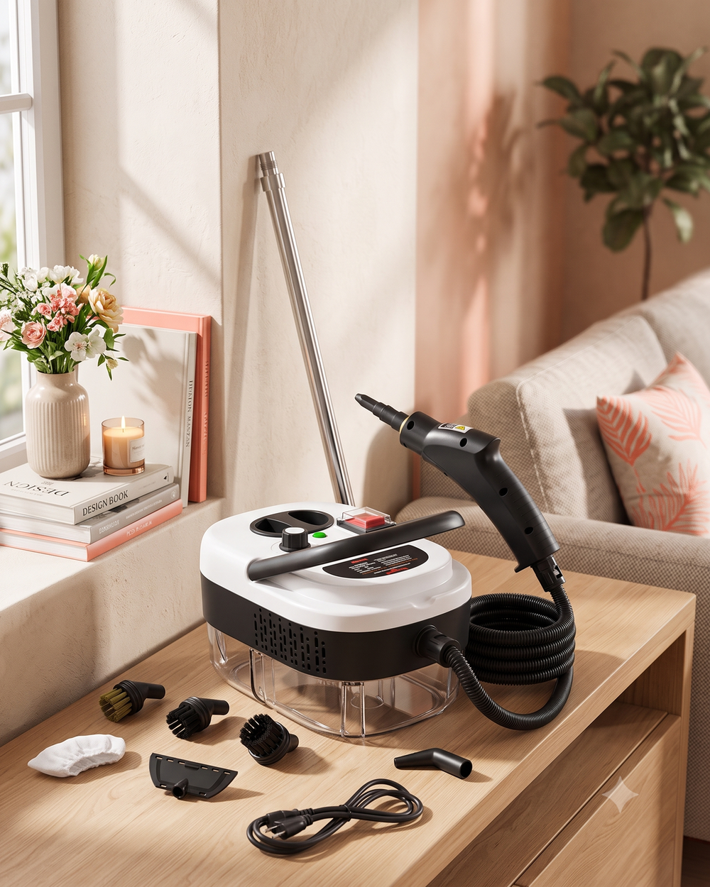 Limpiador a Vapor Presurizado con 6 Accesorios