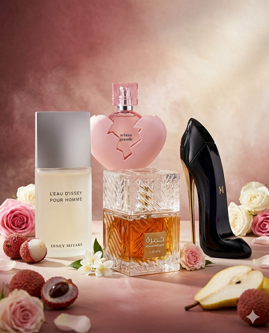 Signature Elite: Good Girl, Khamrah, L'Eau d'Issey Pour Homme y Thank U Next